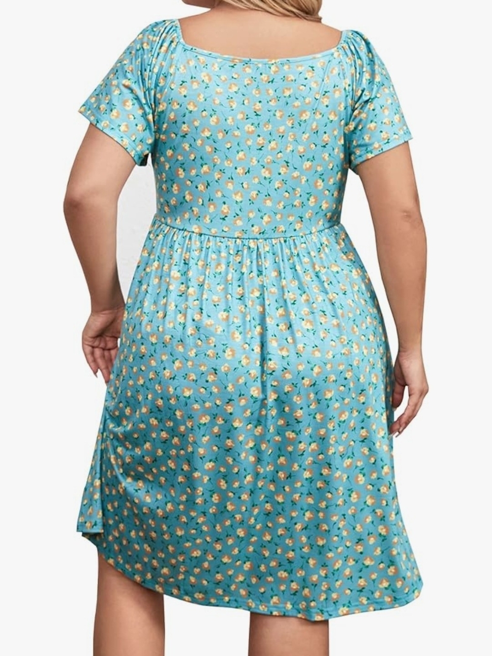 Nwt BEDOAR sz 20 Women's Plus Size V Neck Midi Dresses Casual Pleated Flowy Swin - Picture 2 of 3